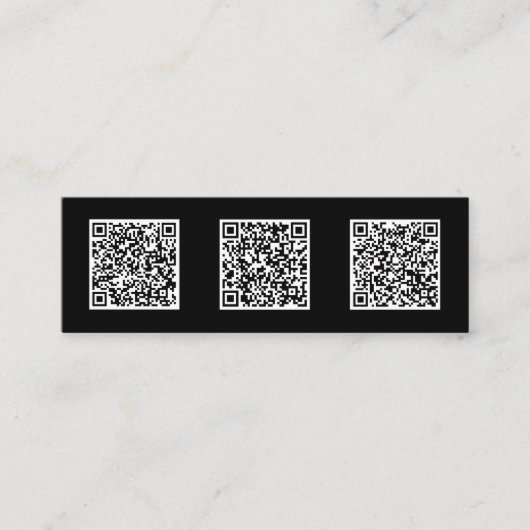 Minimalistisch ontwerp Drie QR-code Slank Mini Visitekaartje (Voorkant)