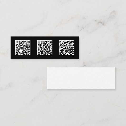 Minimalistisch ontwerp Drie QR-code Slank Mini Visitekaartje (Voorkant / Achterkant)
