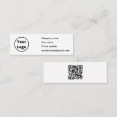 Minimalistisch ontwerp met aangepaste Logo- en QR- Mini Visitekaartje (Voorkant / Achterkant)
