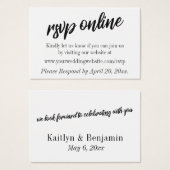 Minimalistisch ontwerp, RSVP Online Wedding Enclos Visitekaartjes (Voorkant /achterkant)