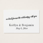 Minimalistisch ontwerp, RSVP Online Wedding Enclos Visitekaartjes (Achterkant)