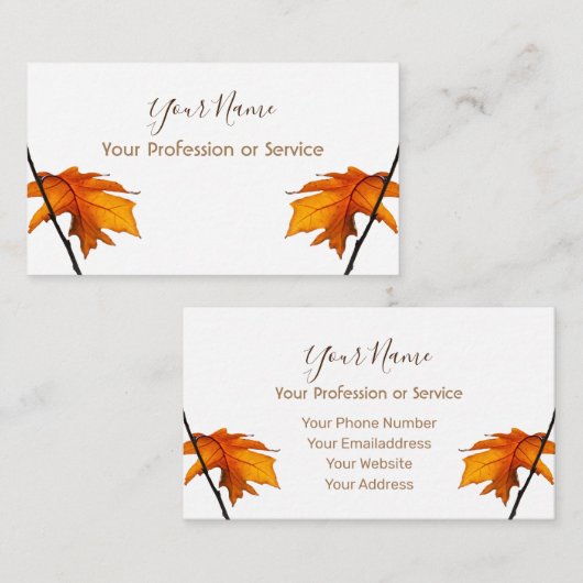 Minimalistisch ontwerp van bladeren met kleurrijke visitekaartje (Voorkant / Achterkant)