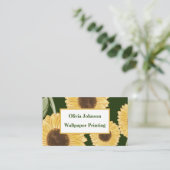 minimalistisch ontwerp van groene zonnebloemen visitekaartje (Staand voorkant)