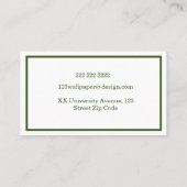 minimalistisch ontwerp van groene zonnebloemen visitekaartje (Achterkant)