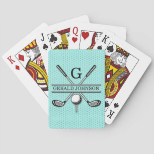 Minimalistisch ontwerp van het douanegolf Monogram Pokerkaarten