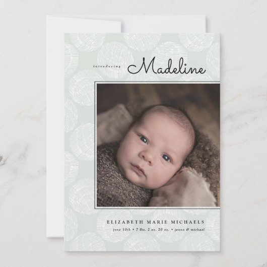 Minimalistisch ontwerp voor baby ANNOUNCEMENT (Voorkant)