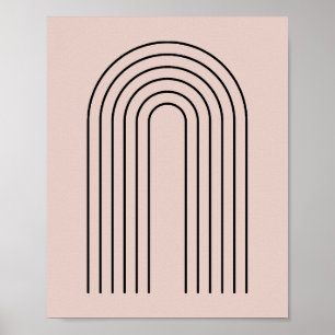 Minimalistisch ontwerp voor zwarte boog poster