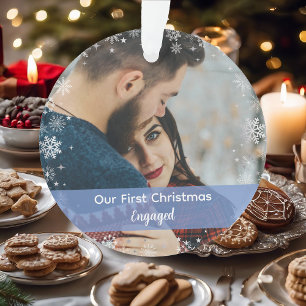 Minimalistisch onze eerste kerst met 2 foto's ornament