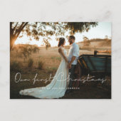 Minimalistisch onze eerste kerstfoto briefkaart (Voorkant)