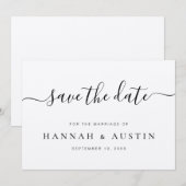 Minimalistisch ooghoudenhuwelijk save the date (Voorkant / Achterkant)