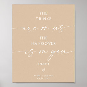 Minimalistisch open balkteken voor bruiloft Mode Poster