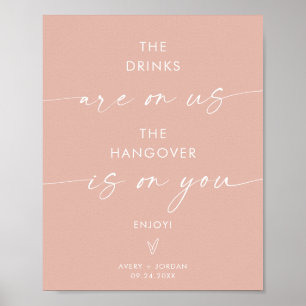 Minimalistisch open balkteken voor bruiloft Mode Poster
