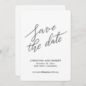 Minimalistisch opslaan van datumhandgeschreven scr save the date (Voorkant / Achterkant)