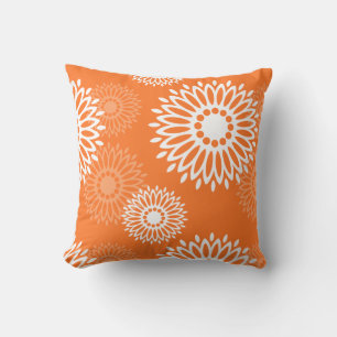 Minimalistisch Oranje Mandala geometrisch bloemenp Kussen