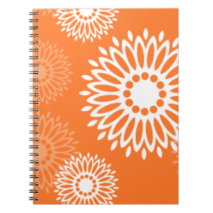 Minimalistisch Oranje Mandala geometrisch bloemenp Notitieboek