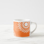 Minimalistisch Oranje Mandala Geometrisch Bloempat Espresso Kop (Rechts)