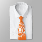 Minimalistisch Oranje Mandala Geometrisch Bloempat Stropdas (Gebonden)