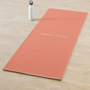 Minimalistisch oranje monogram zalm yogamat