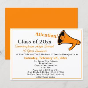 Minimalistisch Oranje Witte Hoogleraar Reunion Kaart