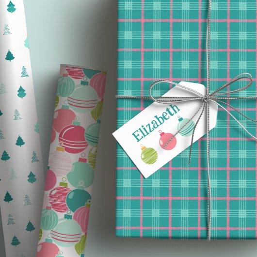 Minimalistisch Ornament Naam Gift Label Cadeaulabel