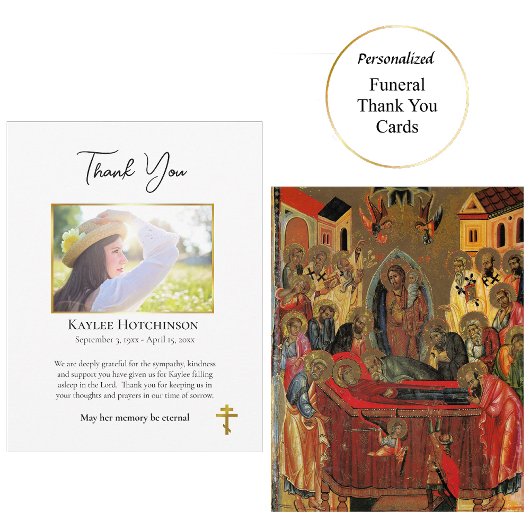 Minimalistisch Orthodox Christelijk Fotomonument Bedankkaart