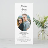 Minimalistisch Ovaal Afbeelding Vlak Huwelijksprog Programma (Staand voorkant)