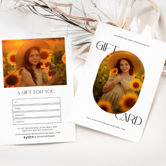 Minimalistisch Ovaal Fotofotografie Cadeaubon
