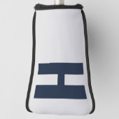 Minimalistisch overmaats Initiaal Zilver Grijs en  Golfheadcover (Draai 90)