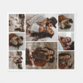 Minimalistisch paar 8 foto collage & tekst cadeau fleece deken (Voorkant (Horizontaal))