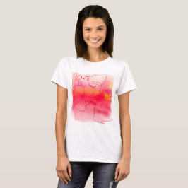 Minimalistisch paar T-shirt - Waterverf liefdesver