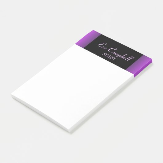 Minimalistisch paars en zwart post-it® notes (Schuin)