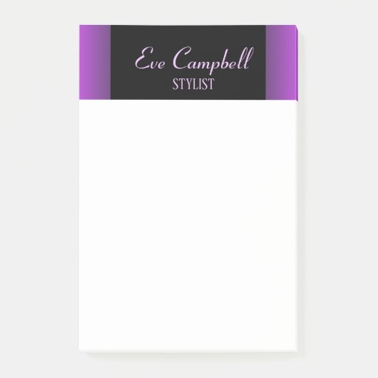 Minimalistisch paars en zwart post-it® notes (Voorkant)
