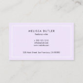 Minimalistisch Paars verlicht professioneel licht Visitekaartje (Achterkant)