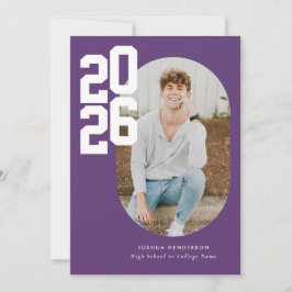 Minimalistisch Paarse 2025 foto Afstuderen Aankondiging