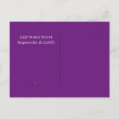 Minimalistisch Paarse en witte aangepaste Afstuder Aankondigingskaart (Achterkant)