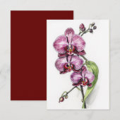 Minimalistisch Paarse orchideeën Bedankkaart (Voorkant / Achterkant)