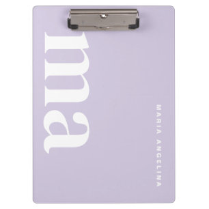 Minimalistisch Paarse School Monogram Klembord