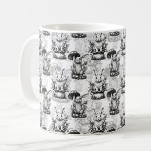 Minimalistisch paddenstoel konijn patroon ontwerp koffiemok