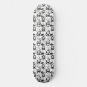 Minimalistisch paddenstoel konijn patroon ontwerp skateboard