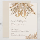 Minimalistisch Pampas Gold 30e verjaardagsfeestje (Voorkant / Achterkant)