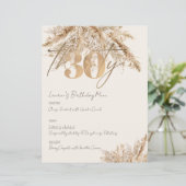 Minimalistisch Pampas Gold 30e verjaardagsfeestje (Staand voorkant)