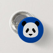 Minimalistisch Panda Patroon - Kobalt Blue Ronde Button 3,2 Cm (Voorkant /achterkant)