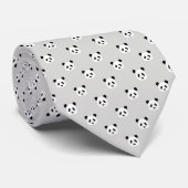 Minimalistisch Panda-patroon - Licht grijs Stropdas (Opgerold)