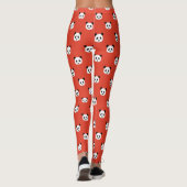 Minimalistisch Panda Pattern - Chili Red Leggings (Achterkant)