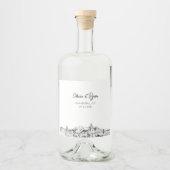 Minimalistisch Pasadena Bruiloft Custom Likeurfles Etiket (Voorkant)