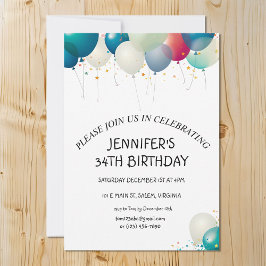 Minimalistisch Pastel Ballonnen Verjaardagsfeest Kaart