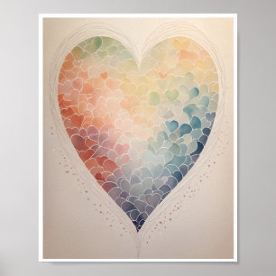 Minimalistisch patroon van onderling verbonden har poster