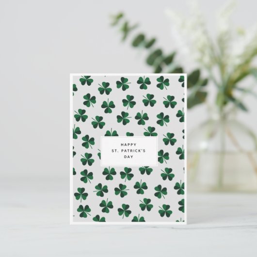 Minimalistisch Pattern St. Patrick's Day Card Feestdagenkaart (Staand voorkant)