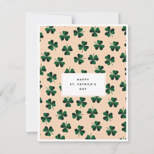 Minimalistisch Pattern St. Patrick's Day Card Feestdagenkaart (Voorkant)