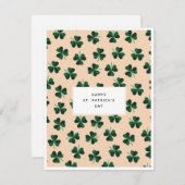 Minimalistisch Pattern St. Patrick's Day Card Feestdagenkaart (Voorkant / Achterkant)